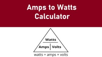Amps to watts conversion calculator