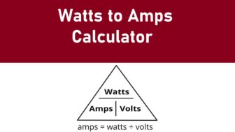Watts to amps calculator