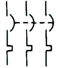 3-pole circuit breaker with thermal-overload device in all 3 poles