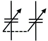 Adjustable or variable capacitors with mechanical linkage of units