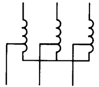 Auto-transformer, three-phase, connection star. Form 2