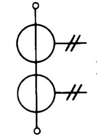 Current transformer with two cores with one secondary winding on each core. Form 1