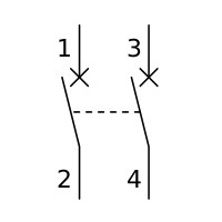 Double pole circuit breaker symbol