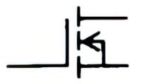 Symbol of Insulated gate field effect transistor IGFET enhancement type, single gate, N-type