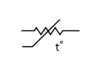 Nonlinear thermistor symbol