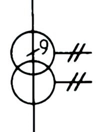 Pulse or current transformer with two secondary windings on the same core. Form 1