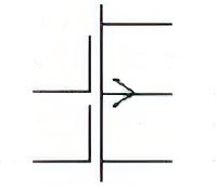 Symbol of insulated gate field effect transistor IGFET, depletion type, two gates, P-type