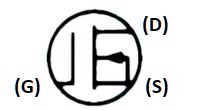 Symbol of N-channel insulated-gate, depletion-type, single-gate, active-bulk internally terminated to source
