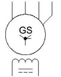 Synchronous generator, three-phase, star connected, neutral brought