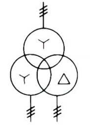 Three-phase transformer, connection star-star-delta. Form 1