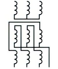 Three-phase transformer, connection star-zigzag with the neutral. Form 2