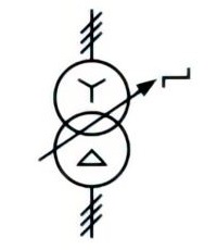 Three-phase transformer with tap changer. Form 1