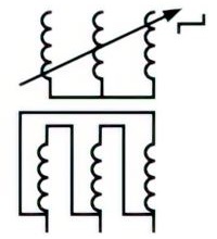 Three-phase transformer with tap changer. Form 2